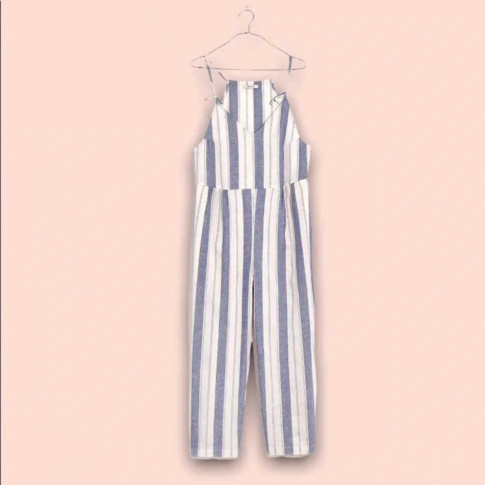 Madewell Striped Tie-Strap V-Neck Cover-Up Jumpsuit - Picture 4 of 9